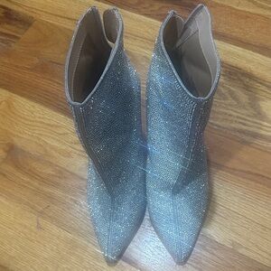 Steve Madden Glittering Silver Ankle Boots